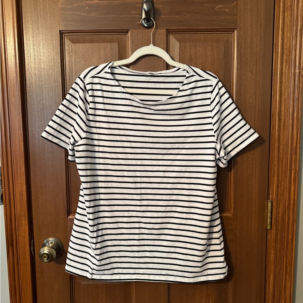 NWOT Classic Black and White Striped Women's Top